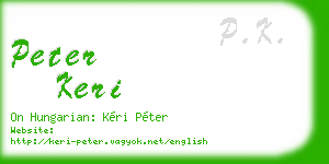peter keri business card